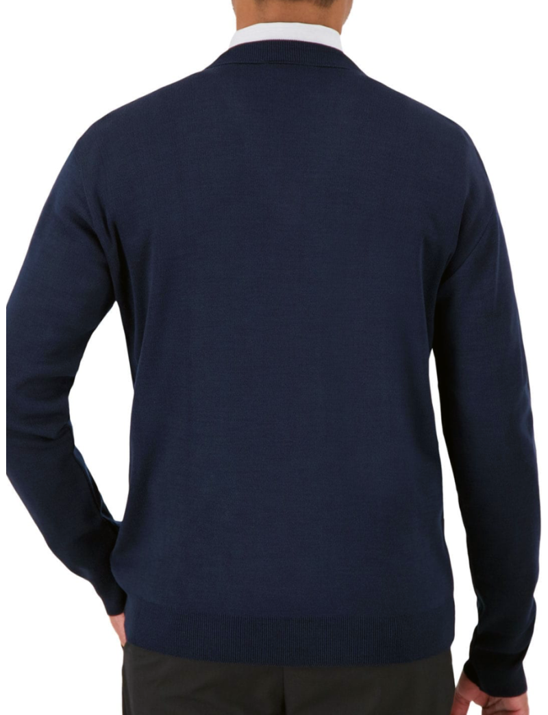 Pullover V-Neck Long Sleeve Navy Sweater