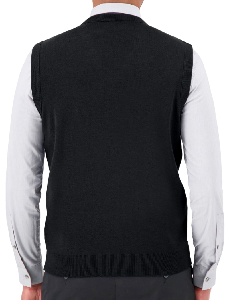 Unisex V-Neck Black Sweater Vest