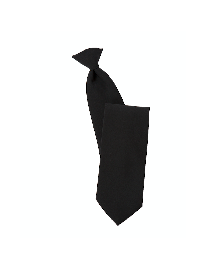 Clip-On Satin Black Tie