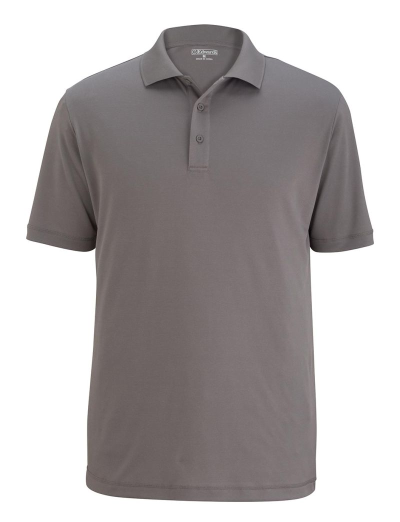 Male Mini-Pique Cool Gray Polo