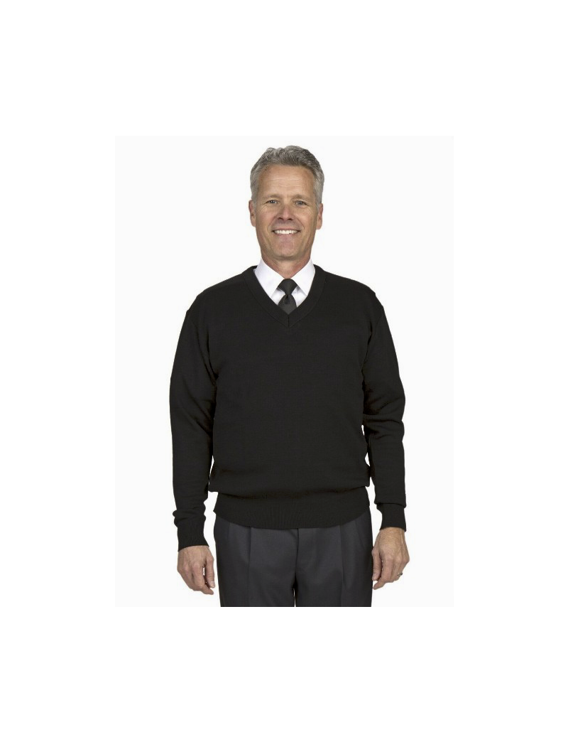 Pullover V-Neck Long Sleeve Black Sweater