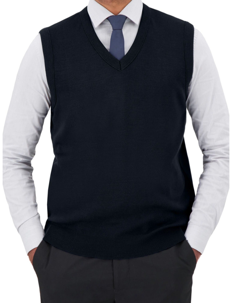 Unisex V-Neck Navy Sweater Vest
