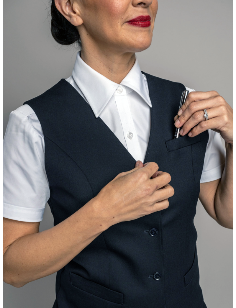 Victoria Single Breasted Sharkskin Admiral Blue Vest