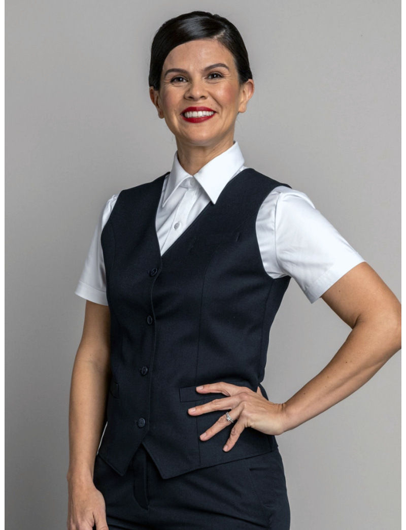 Victoria Single Breasted Sharkskin Blue Vest