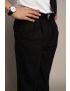 Bryce Pleated Relaxed Fit Sharkskin Jet Black Pants