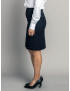 Straight Sharkskin Navy Skirt w/Pocket