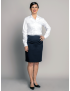 Straight Sharkskin Navy Skirt w/Pocket