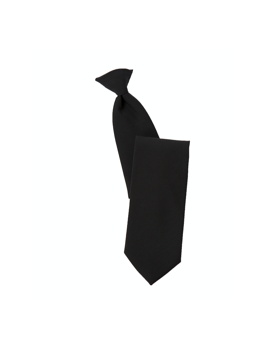 Clip-On Satin Black Tie