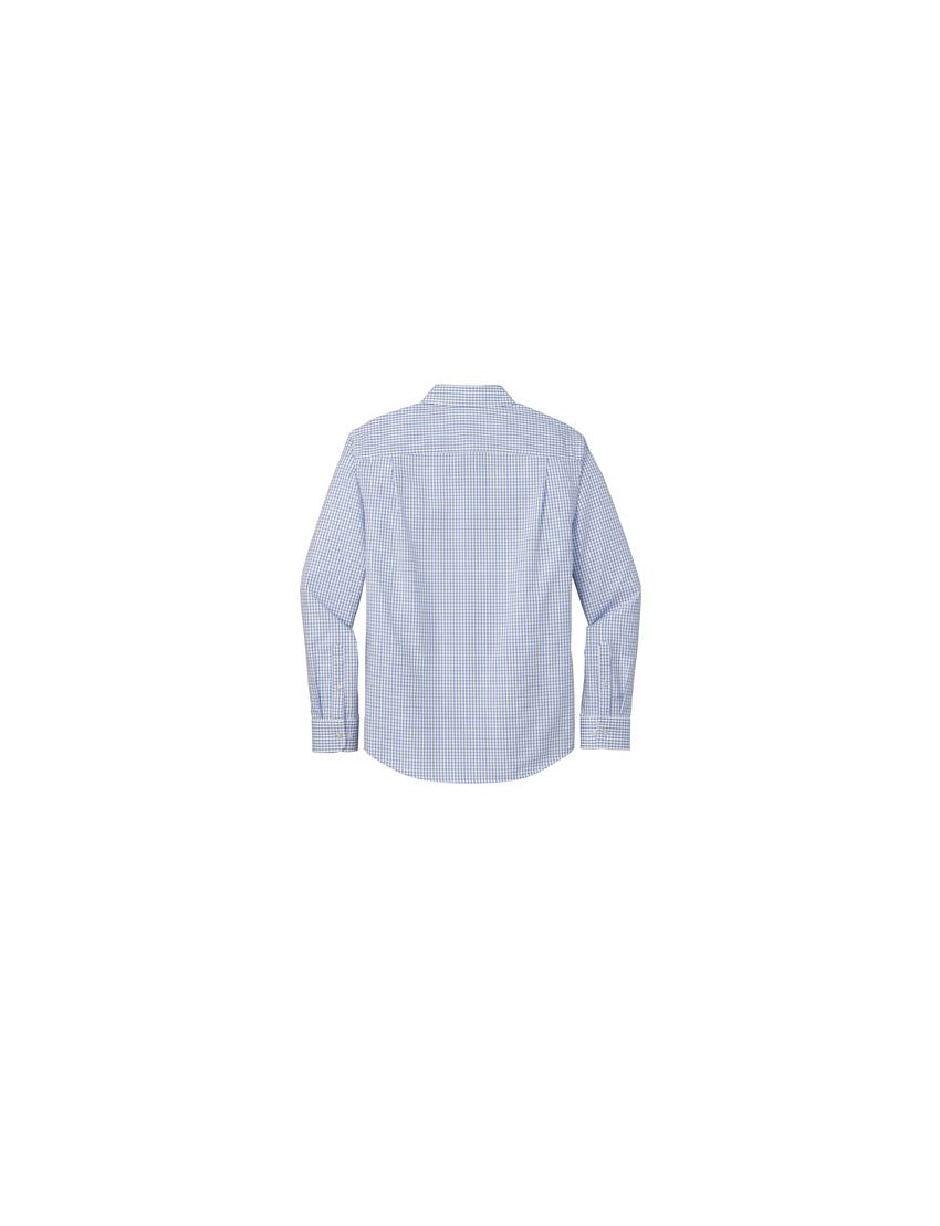 Male Egyptian Blue Check Long Sleeve Shirt