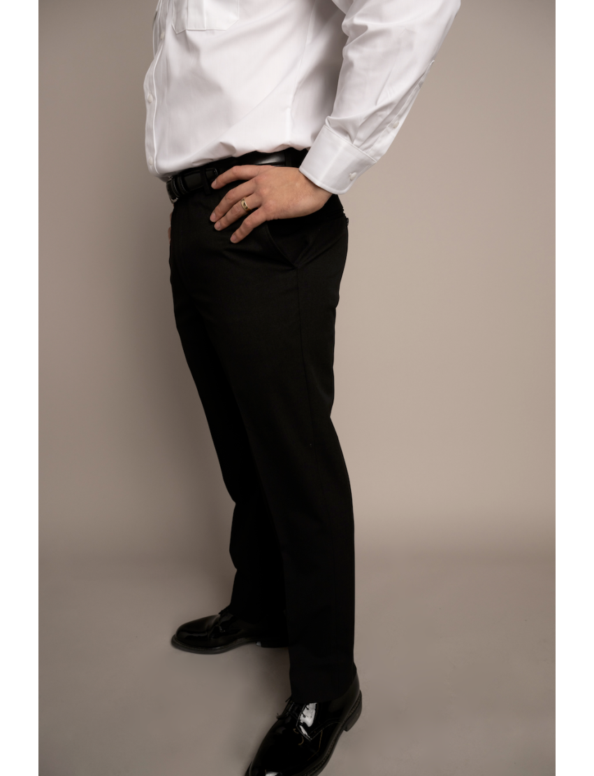 Cody Flat Front Slim Fit Tropical Jet Black Pants