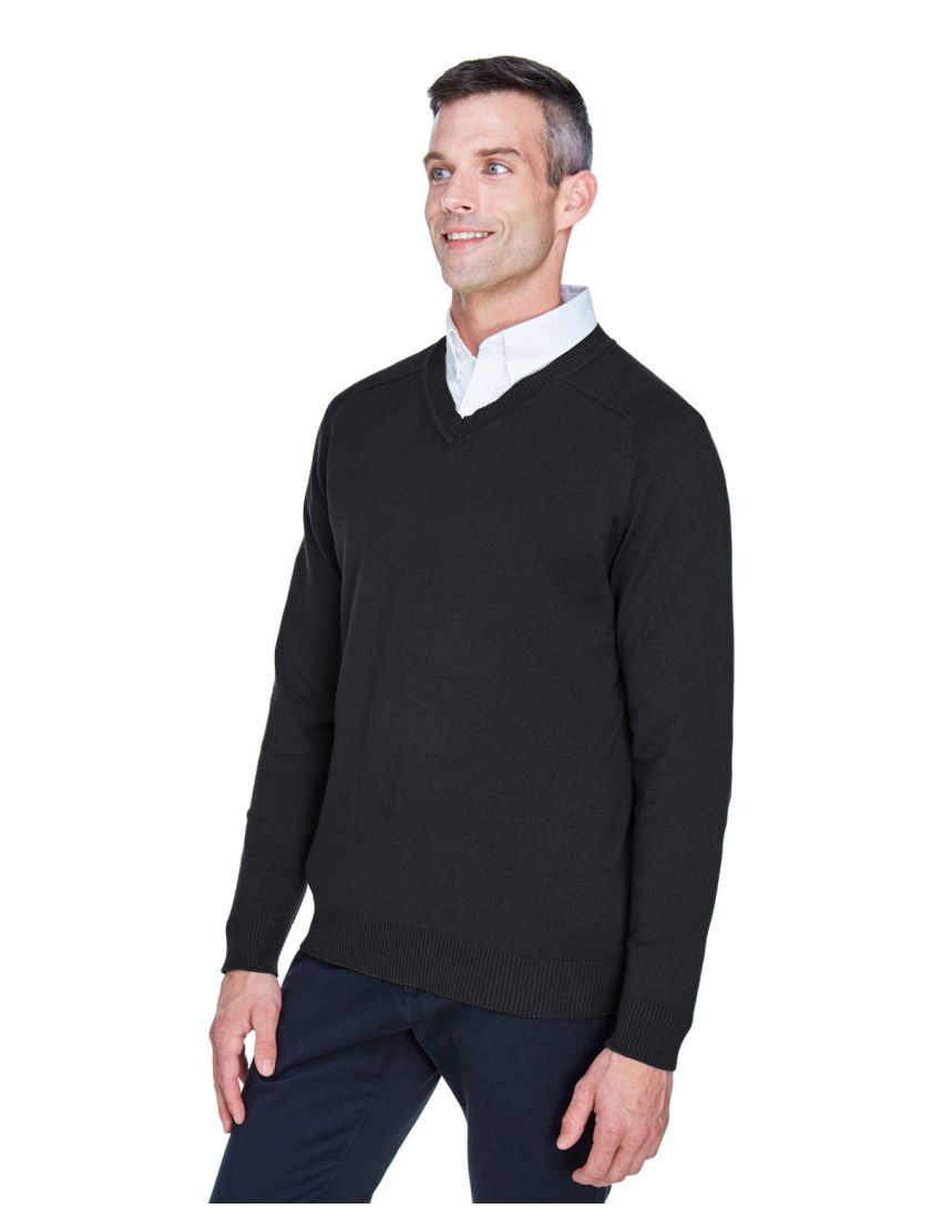 Pullover V-Neck Long Sleeve Black Sweater