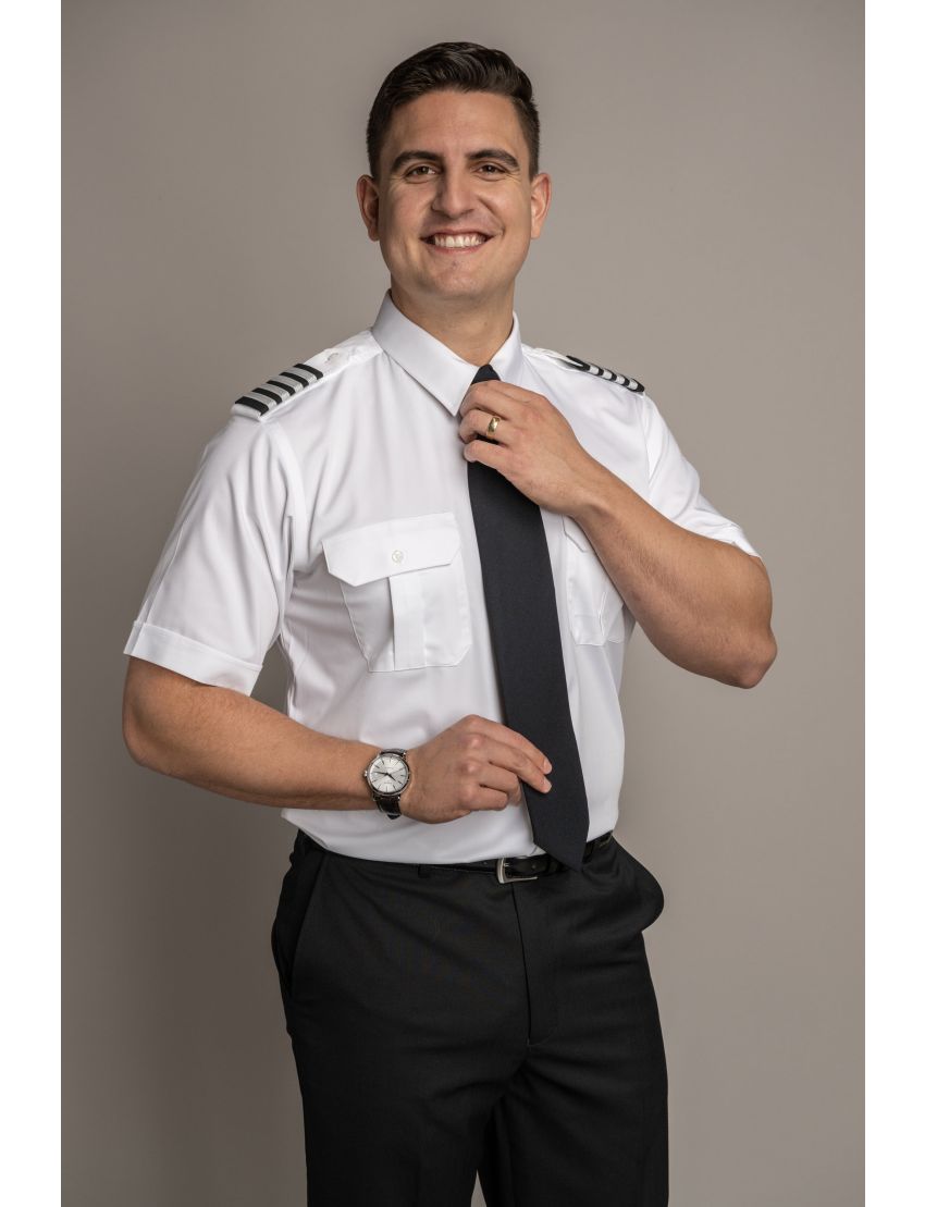 Enzo Flap Pocket Short Sleeve Bamboo Tapered Soft Collar Shirt w/Eyelet