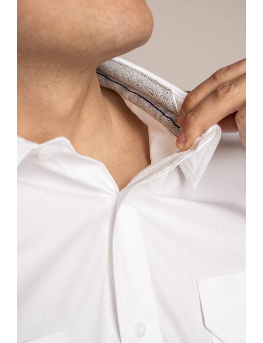 Enzo Flap Pocket Short Sleeve Bamboo Tapered Soft Collar Shirt