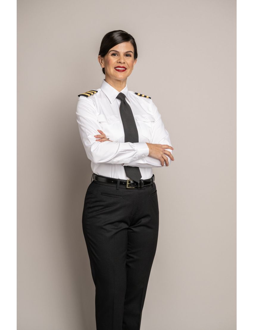 Melissa Flat Front Sharkskin Jet Black Pants