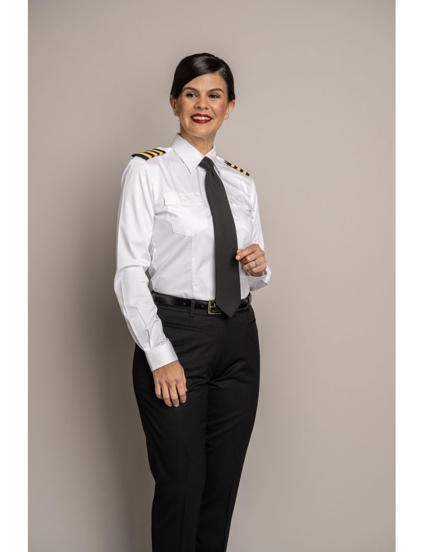 Melissa Flat Front Tropical Jet Black Pants