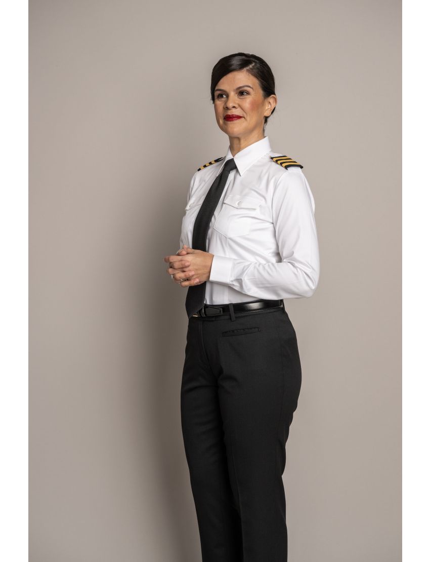 Melissa Flat Front Tropical Gunsmoke Pants