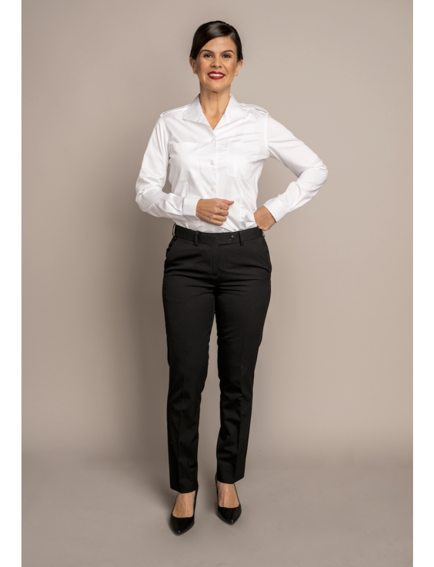 Charlotte Flat Front Comfort Waist Tropical Gunsmoke Pants