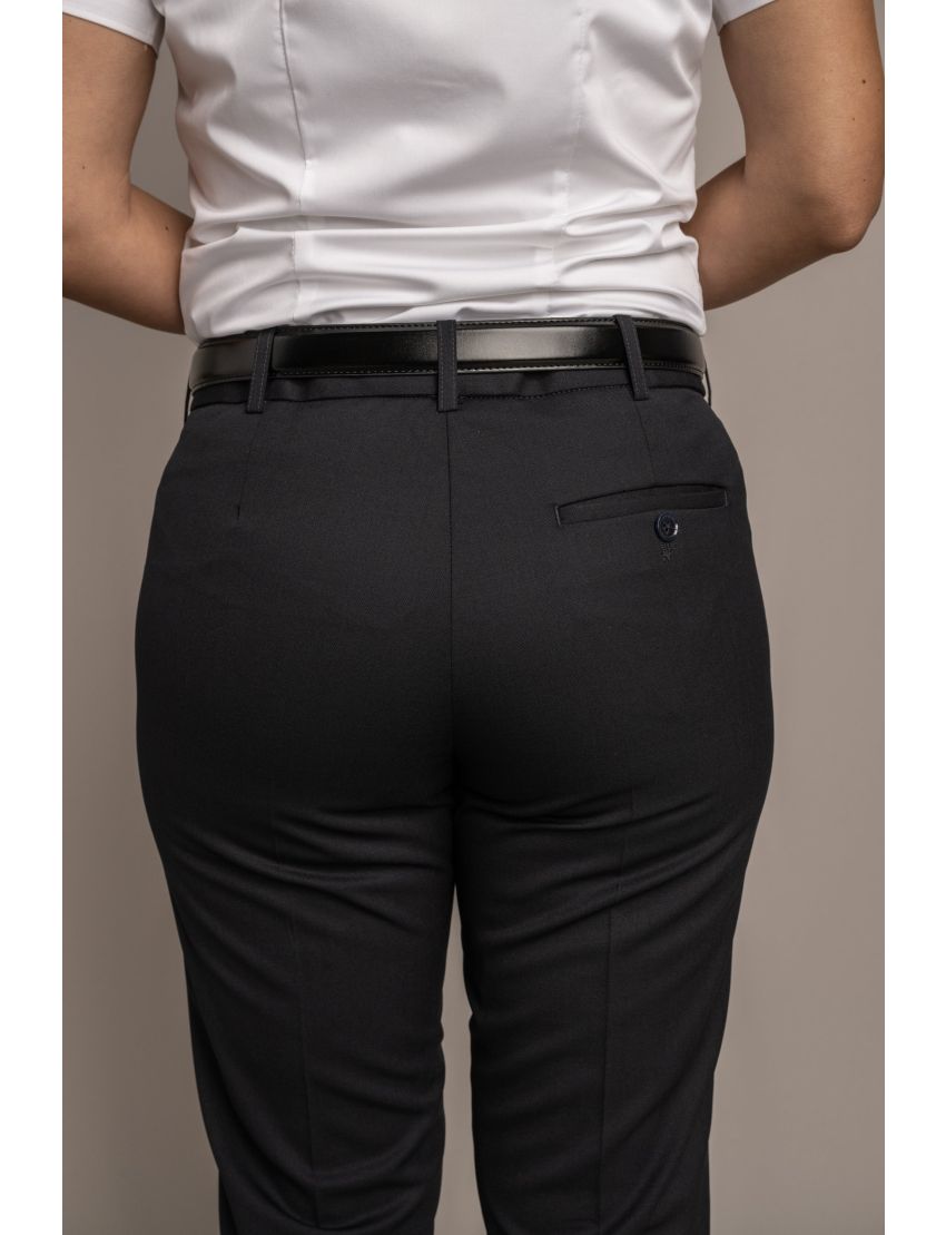 Charlotte Flat Front Comfort Waist Tropical Midnight Blue Pant