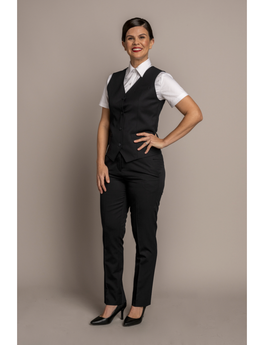 Charlotte Flat Front Comfort Waist Sharkskin Midnight Blue Pants