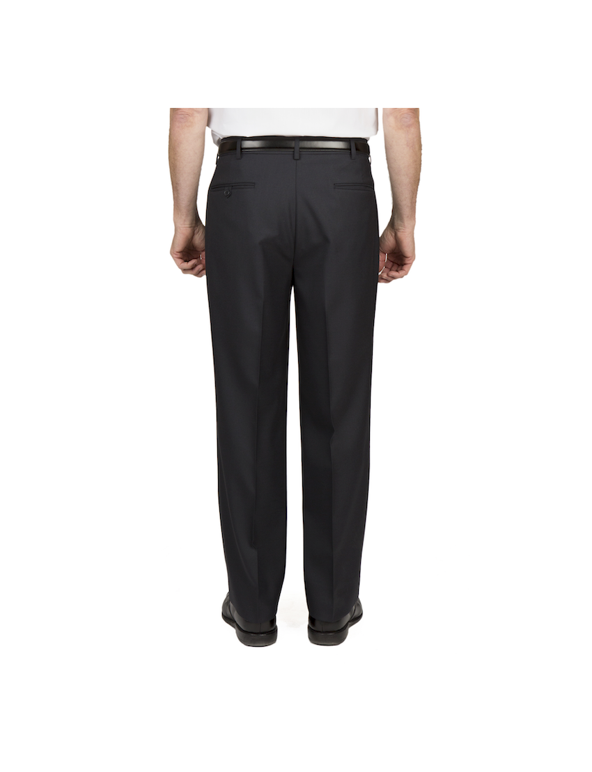 Bryce Pleated Relaxed Fit Sharkskin Jet Black Pants