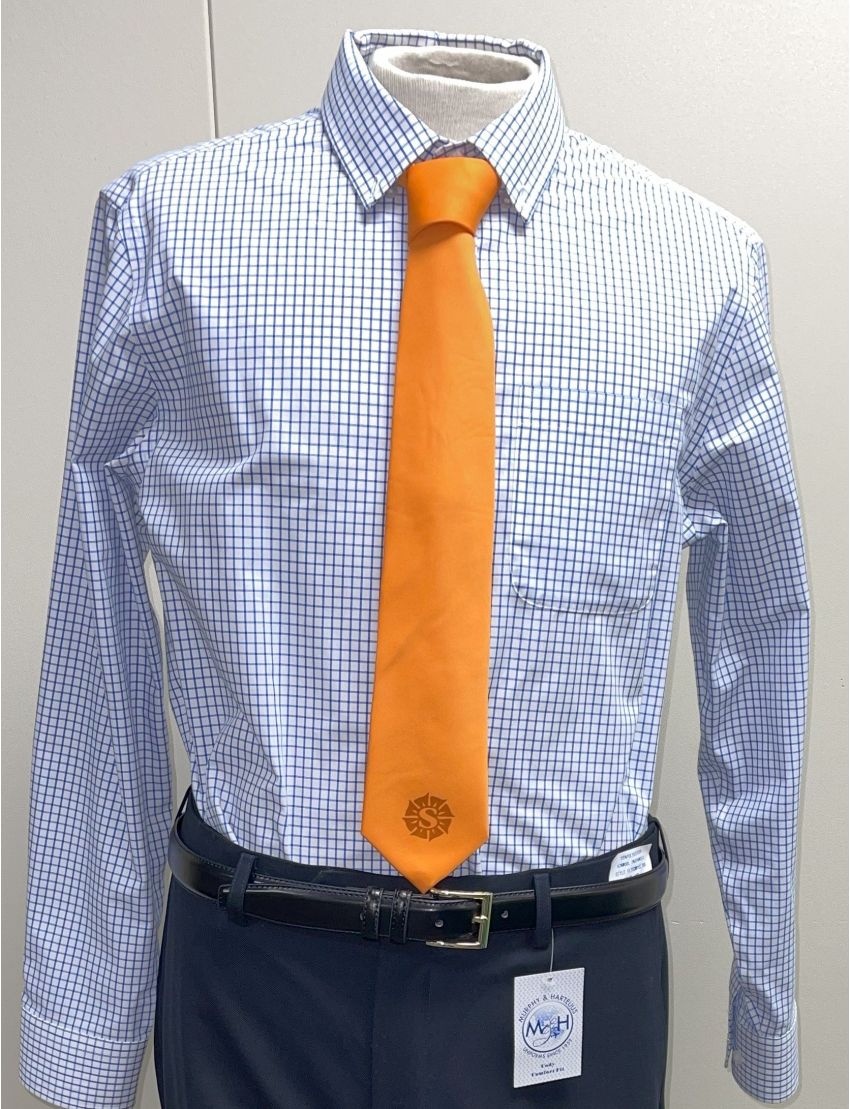 Male Egyptian Blue Check Long Sleeve Shirt