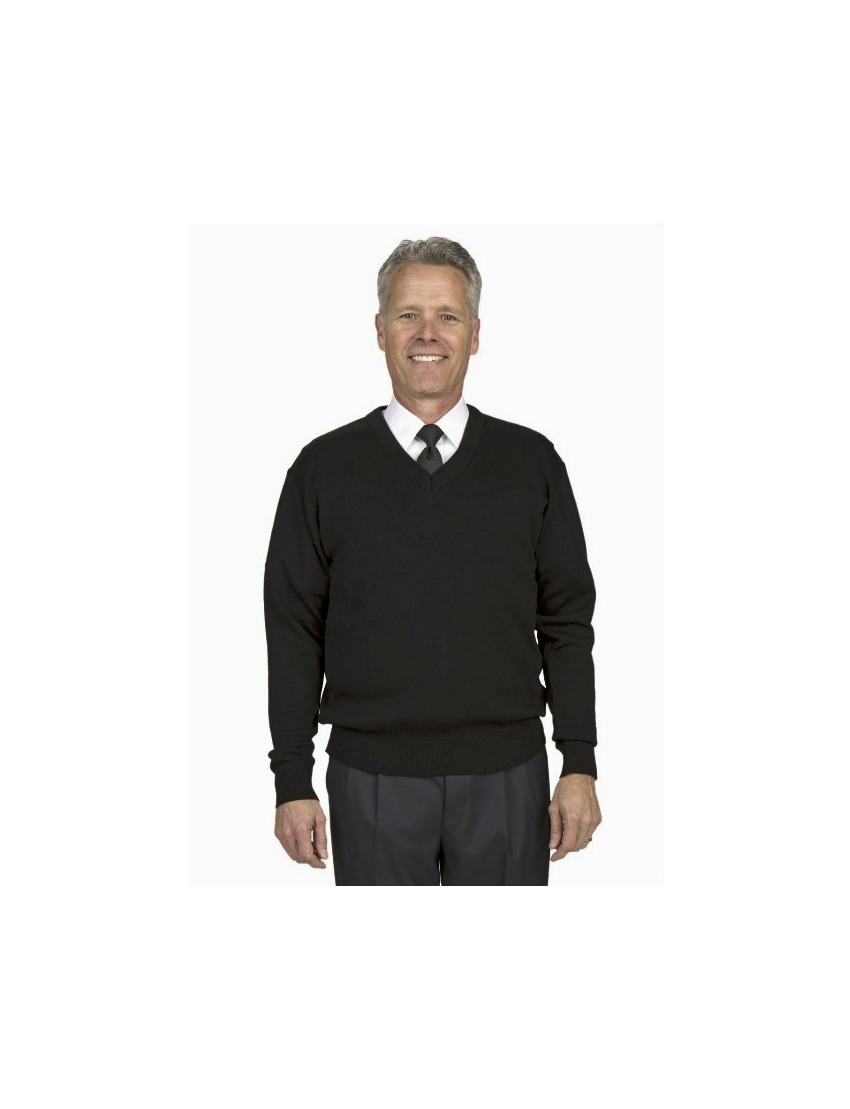 Pullover V-Neck Long Sleeve Black Sweater