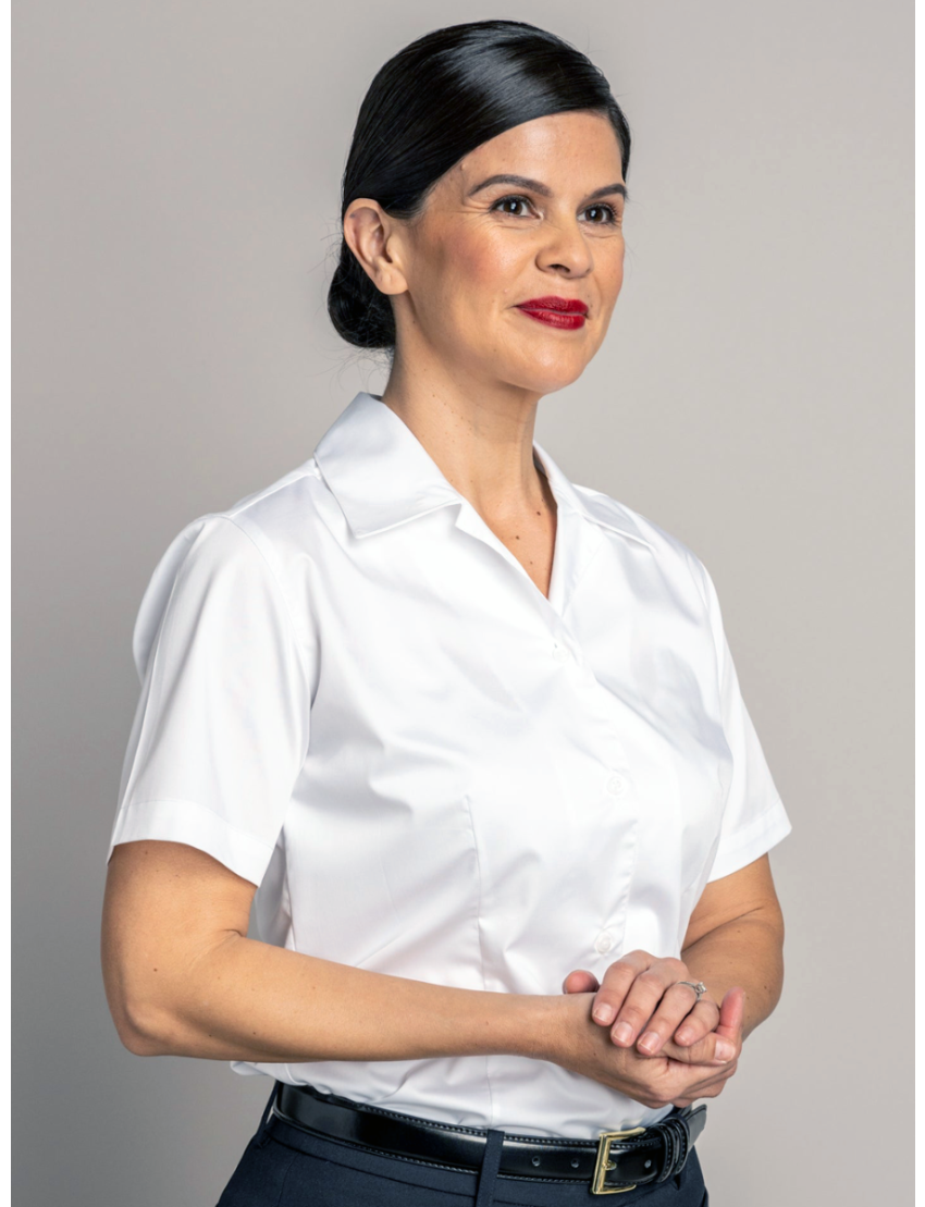 Anne V-Neck Short Sleeve Shirt