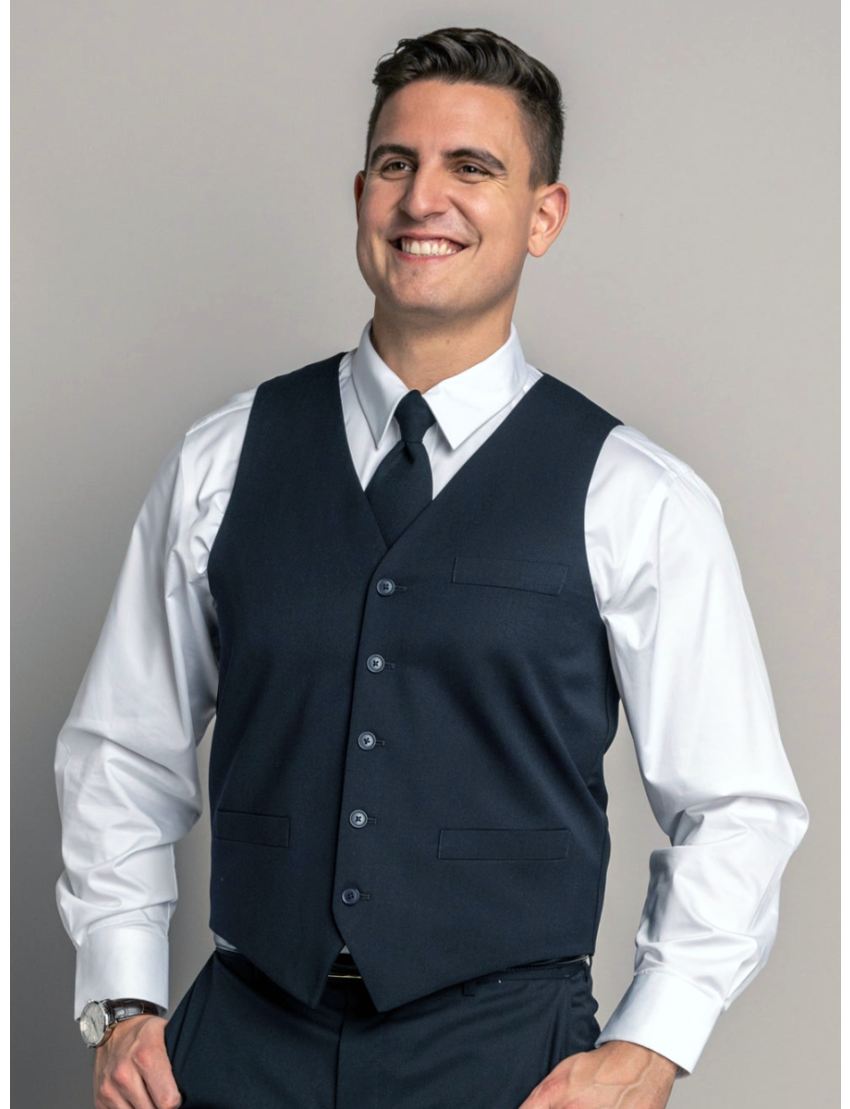 Anthony Single Breasted Tropical Blue Vest