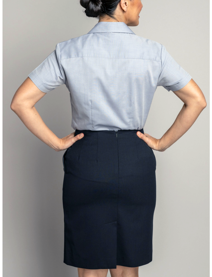 Straight Sharkskin Black Skirt w/Pocket