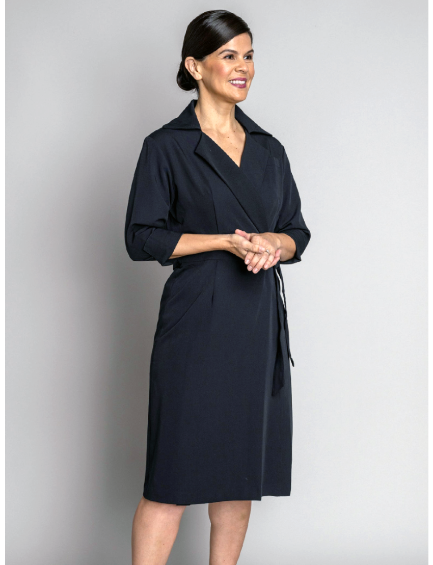 Whitney Wrap Around Navy Dress