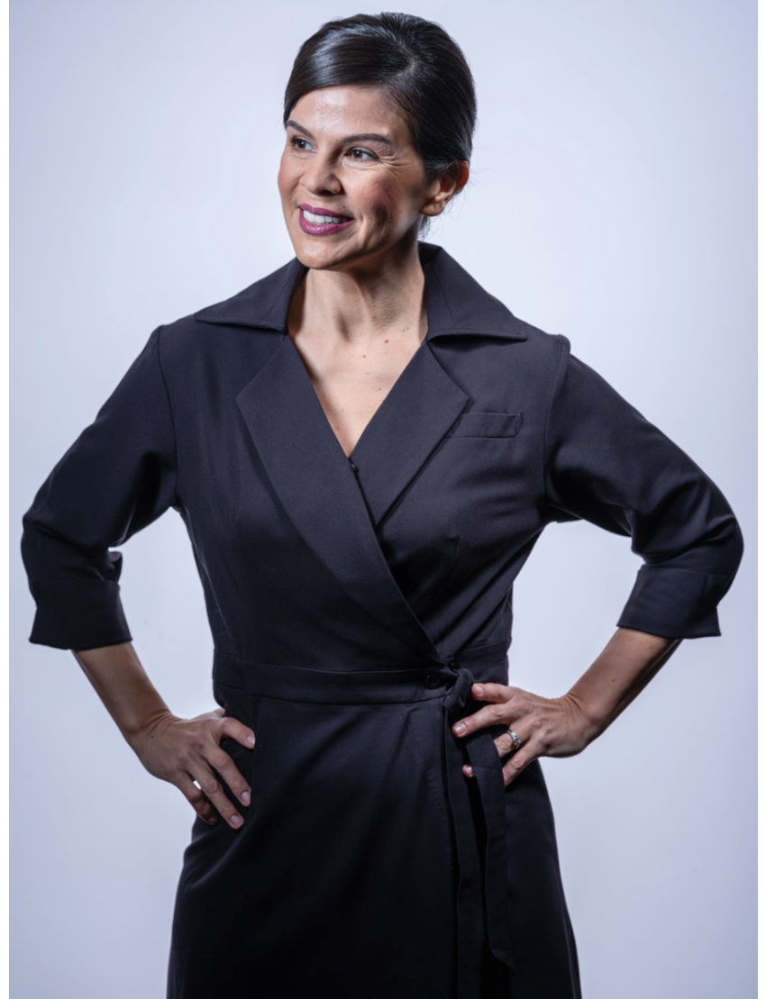 Whitney Wrap Around Navy Dress